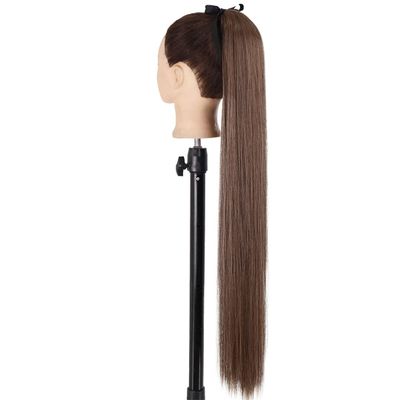 55 85Cm Synthetic Ponytail Long Straight Wine Red Blonde Tail Hair Extensions Heat Horsetail Hairpiece 13-2-30 34inches