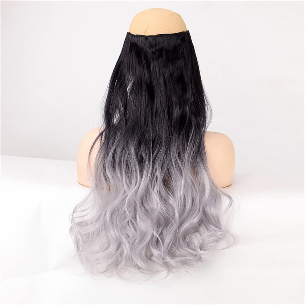5 Hair Clips Synthetic Hair Long Straight Clips Hair Extensions Natural Wigs For Women High Hair Pieces 1B-171