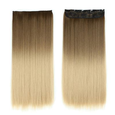 22Inch 5 Clips In One Piece Long Straight Hair For White Women Hair Synthetic Hairpiece Extensions Brown Green Pink SD66 8T24 22inches