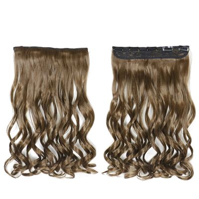 22Inch 5 Clips In One Piece Long Straight Hair For White Women Hair Synthetic Hairpiece Extensions Brown Green Pink SG88 10 22inches