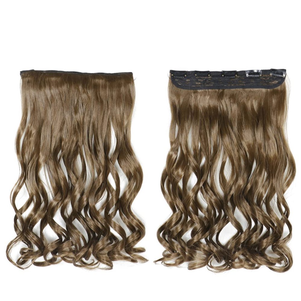 22Inch 5 Clips In One Piece Long Straight Hair For White Women Hair Synthetic Hairpiece Extensions Brown Green Pink SG88 10 22inches