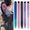 22Inch Long Synthetic Hair Clip In One Piece Hair Extension 8PC/Set A1 Blue Purple Straight Colored Clips Hairpieces 430HL 22inches 1 PC view 2
