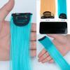 22Inch Long Synthetic Hair Clip In One Piece Hair Extension 8PC/Set A1 Blue Purple Straight Colored Clips Hairpieces 430HL 22inches 1 PC view 3