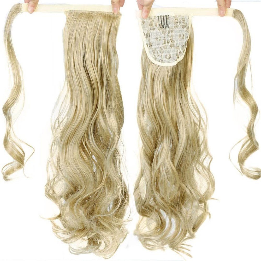 18/28Inch Claw Clip On Ponytail Hair Extension For Women Long Wavy/Straight Brown Synthetic Tail Hair Hairpiece T1B27 32inches