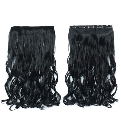 22Inch 5 Clips In One Piece Long Straight Hair For White Women Hair Synthetic Hairpiece Extensions Brown Green Pink SG88 1 22inches