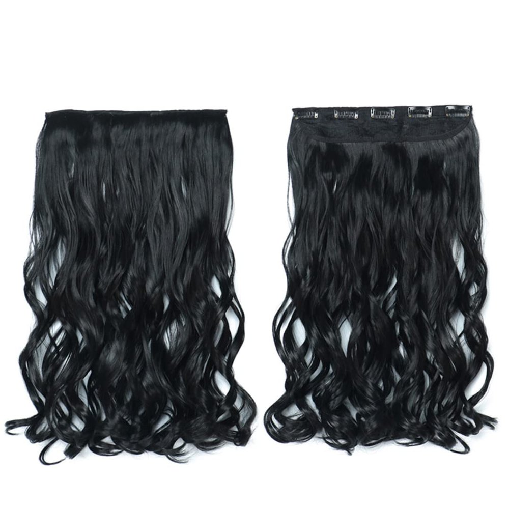 22Inch 5 Clips In One Piece Long Straight Hair For White Women Hair Synthetic Hairpiece Extensions Brown Green Pink SG88 1 22inches