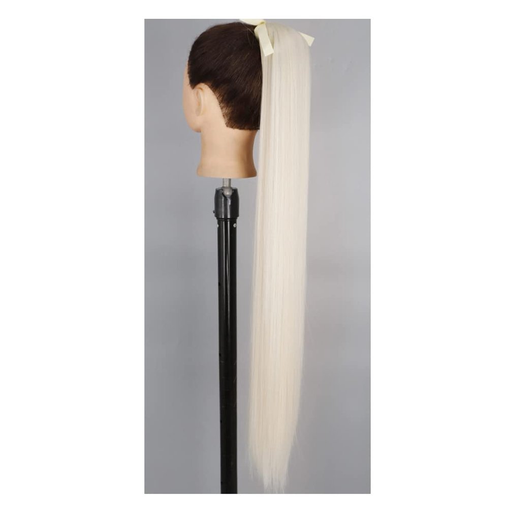 55 85Cm Synthetic Ponytail Long Straight Wine Red Blonde Tail Hair Extensions Heat Horsetail Hairpiece 13-60 34inches