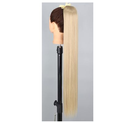 55 85Cm Synthetic Ponytail Long Straight Wine Red Blonde Tail Hair Extensions Heat Horsetail Hairpiece 13-16 34inches
