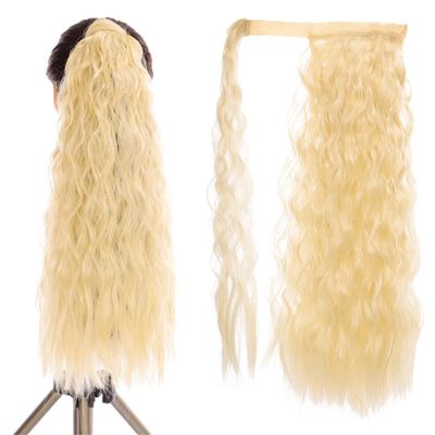 18/28Inch Claw Clip On Ponytail Hair Extension For Women Long Wavy/Straight Brown Synthetic Tail Hair Hairpiece #24 32inches