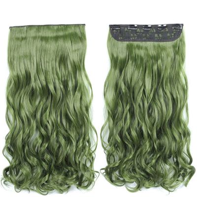 22Inch 5 Clips In One Piece Long Straight Hair For White Women Hair Synthetic Hairpiece Extensions Brown Green Pink SG88 2609 22inches