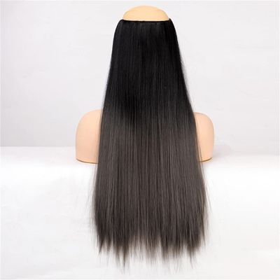5 Hair Clips Synthetic Hair Long Straight Clips Hair Extensions Natural Wigs For Women High Hair Pieces 1B-H1