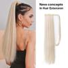 26Inch Long Straight Wrap Around Clip In Ponytail Hair Extension Synthetic Heat Women's Ponytail Hairpiece NMW003-4 1 PC view 3