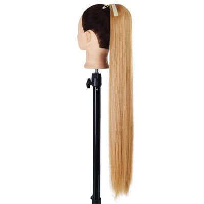 55 85Cm Synthetic Ponytail Long Straight Wine Red Blonde Tail Hair Extensions Heat Horsetail Hairpiece 13-27 34inches