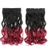 22Inch 5 Clips In One Piece Long Straight Hair For White Women Hair Synthetic Hairpiece Extensions Brown Green Pink SD88 1BTBURG 22inches view 1