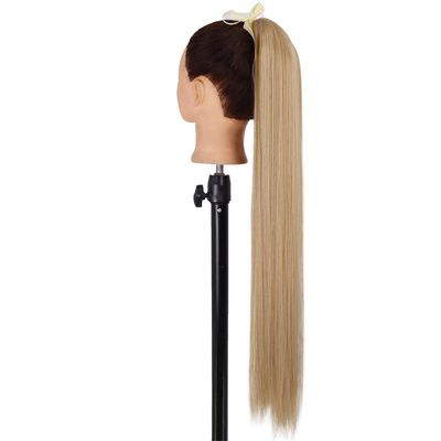 55 85Cm Synthetic Ponytail Long Straight Wine Red Blonde Tail Hair Extensions Heat Horsetail Hairpiece 13-27-613 34inches