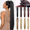 55 85Cm Synthetic Ponytail Long Straight Wine Red Blonde Tail Hair Extensions Heat Horsetail Hairpiece 66-10-86 34inches view 2