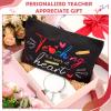 MTLEE 8 Pcs Teacher Appreciation Gift Set for Women, 4 Makeup Pouch Cosmetic Bags and 4 Bangle Bracelets, Christmas Valentines Thank You Gifts(A Work of Heart) view 2