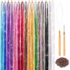 16 Colors Hair Tinsel Kit, ELASO 48 Inches 3300 Strands Tinsel Hair Extensions, Fairy for Christmas Halloween Cosplay Party, Highlights Sparkling Glitter Hair view 1