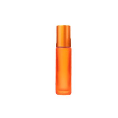 UTURAL 12Pcs 10ml Frosted Essential Oil Roller Bottles Glass Empty Containers with Stainless Steel Ball for Essential Oils, Perfumes and Lip Balms(orange)