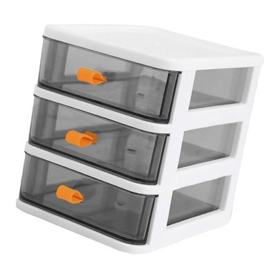 Alipis Glass Organizer Containers Box Three Tier Lockers Dressing Table Office Pp To Stack White Dresser Drawer