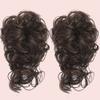 2 PCS Messy Bun Hair Piece, Risbel Updo Super Long Tousled Extensions Bun Curly Wavy Ponytail Hairpieces Hair Scrunchies with Elastic Rubber Band Synthetic Chignon hair extension for Women Girls , women's hair piece(Chocolate Brown) view 2