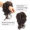 2 PCS Messy Bun Hair Piece, Risbel Updo Super Long Tousled Extensions Bun Curly Wavy Ponytail Hairpieces Hair Scrunchies with Elastic Rubber Band Synthetic Chignon hair extension for Women Girls , women's hair piece(Chocolate Brown) view 4