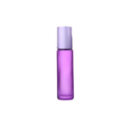 UTURAL 12Pcs 10ml Frosted Essential Oil Roller Bottles Glass Empty Containers with Stainless Steel Ball for Essential Oils, Perfumes and Lip Balms(purple)