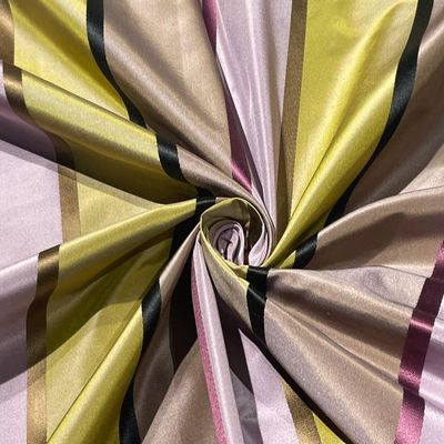 100% Silk Taffeta Satin Stripes Fabric Multi Color Shades of Dusty Green,Taupe,mauves 54"TAFS164[4]