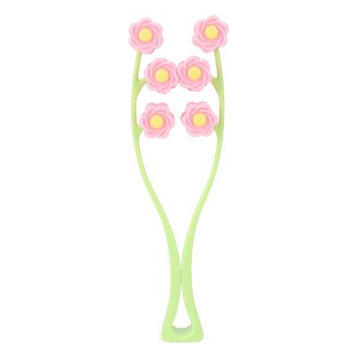 Cosiki Flower Type Massage Roller, Facial, Leg & Arm Massager with Comfortable Handle & ABS Material, Pink