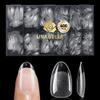 UNA GELLA 600Pcs Short Oval Almond Gel Nail Tips, Round Almond Press on Nails Pre-shaped Soft Gel Clear Fake Nails Tips Full Cover for Nail Extension Home DIY Salon 12 Sizes view 1