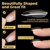 UNA GELLA 600Pcs Short Oval Almond Gel Nail Tips, Round Almond Press on Nails Pre-shaped Soft Gel Clear Fake Nails Tips Full Cover for Nail Extension Home DIY Salon 12 Sizes view 4