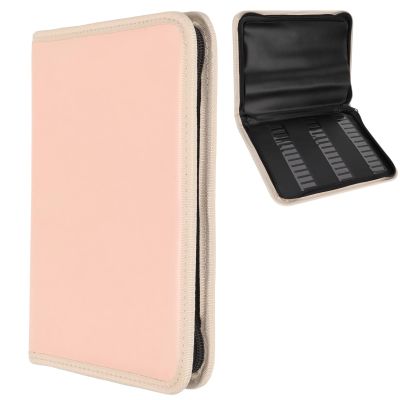 Dioche Nail Drill Bits Holder Container Nail Bit Storage Bag Large Capacity Portable Nail Drii Bits Bag Acrylic Nail Tools for Manicure Rose Gold