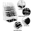 4Pcs/Set Plastic Cosmetics Storage Rack Transparent view 3