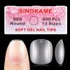 Extra Extra Short Round Gel Nail Tips, SINOKAME Extra Short Press on Fake Nails Clear Round, Full Matte No File Small Petite Child Size Nails for Nail Extension,600 Pcs 13 Sizes with Refills 4&5 view 1