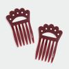 1928 Jewelry Classic Burgundy Double Hair Comb Pins view 1