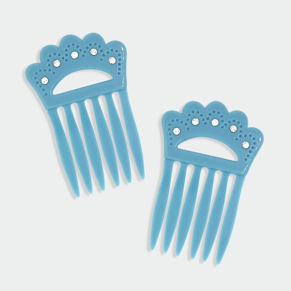 1928 Jewelry Classic Light Blue Double Hair Comb Pins