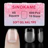 Extra Short Square Nail Tips, SINOKAME Wider Fit Short Square Fake Nails Clear Press on Nails,Pre-etched Soak Off Nail Extension DIY Nail Salons,600 Pcs 10 Sizes with Refill Sizes 5 &6 view 1