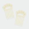 1928 Jewelry Classic White Double Hair Comb Pins view 1