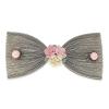 1928 Jewelry Pink Porcelain Roses Gold Mesh Bow 4.23 Inch Hair Barrette Clip For Women (1 Pcs), Handmade Flowers, Botanical Inspired Floral Accessories, Made In USA view 1