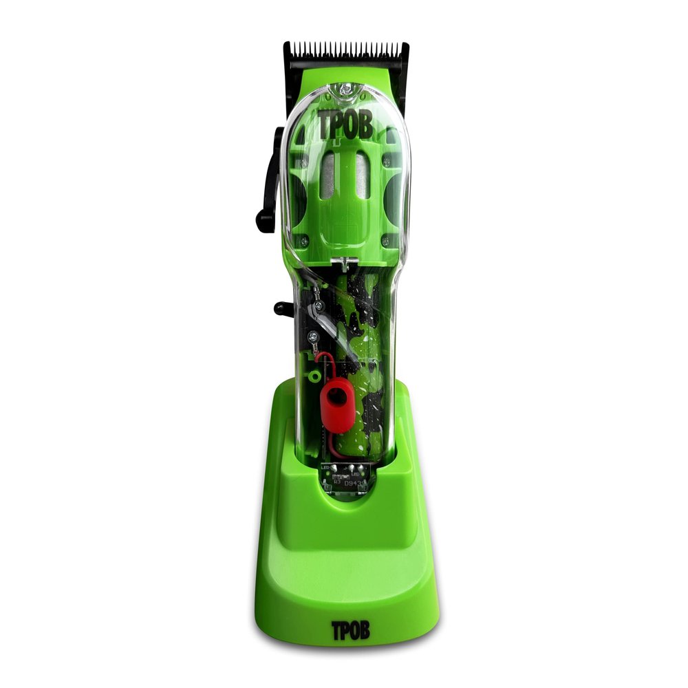 TPOB Slime 2 Barber Hair Clippers for Men 6800 RPM with Matte Green Case and X Fade Blade