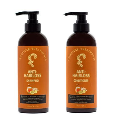 GINGER & HONEY- HAIR DUO-INFUSED WITH BIOTIN, GINGER AND ROYAL HONEY - Created to Target Hair Growth. Thickening Hair Loss Shampoo& Conditioner (16.5oz bottles)