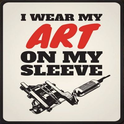 I Wear My Art On My Sleeve, Funny Tattoo Shop Sign, Tattoo Gift, Tattoo Artist, Tattoo Decor, Sign For Tattoo Shop - Tattoo Store Sign 8x12 Inches,Fun Kitchen Decor, Funny Bar Signs, Vintage Kitchen Signs
