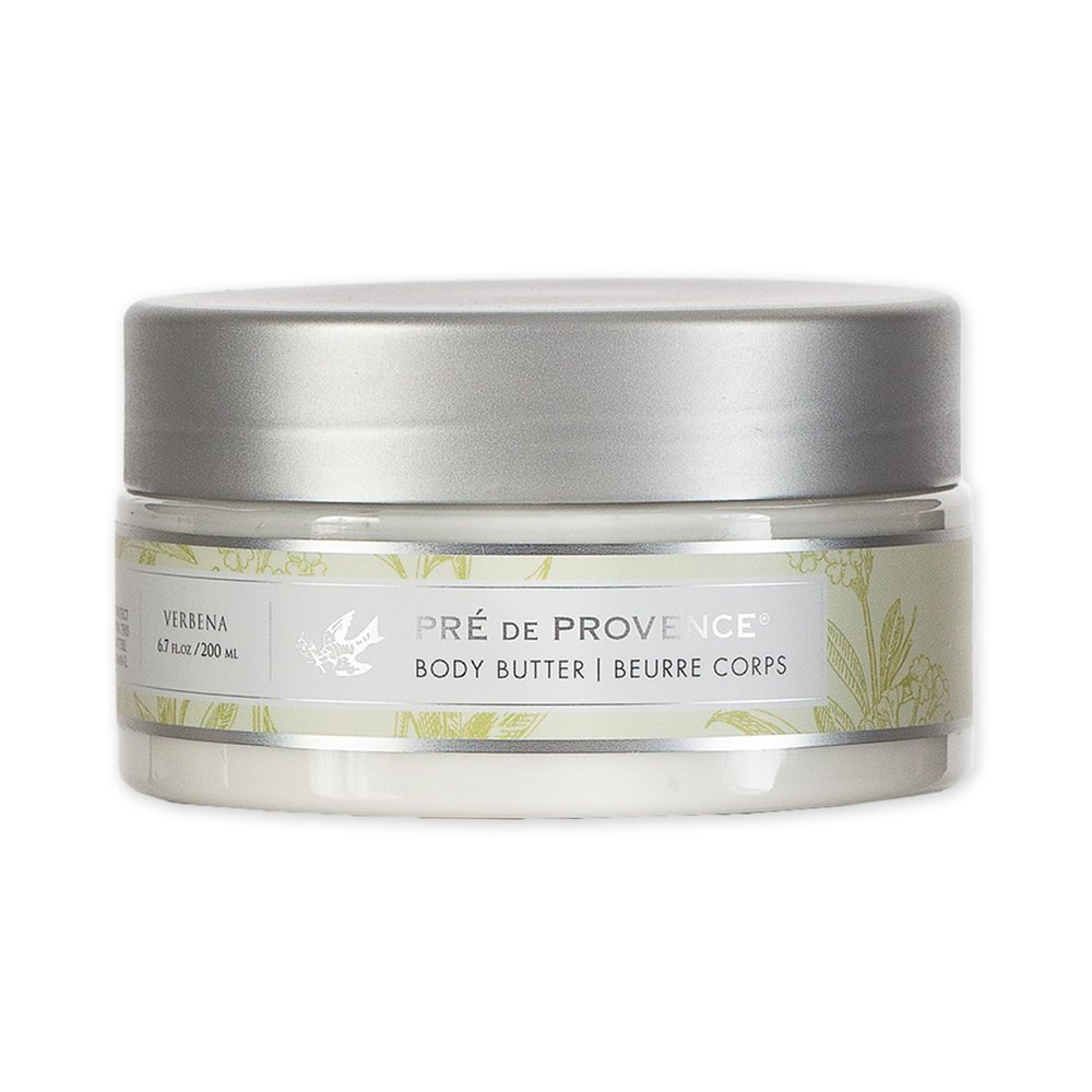 Pre de Provence Collection Shea Butter Enriched Body Butter Soothing & Hydrating Emollient Cream Body Moisturizer for Women, 6.7 Fl Oz, Verbena