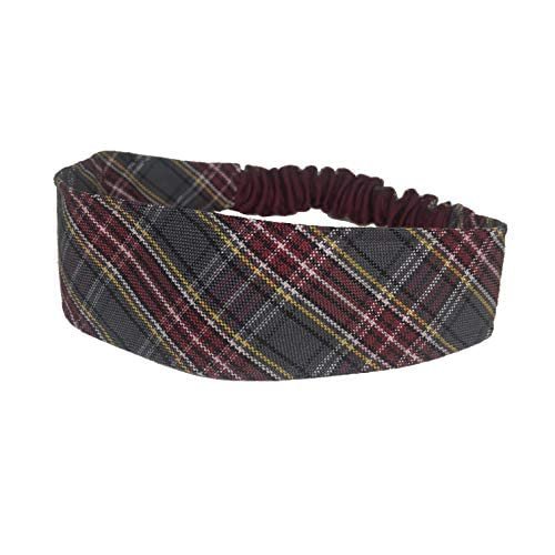 Back to School Elastic Soft Headband in School Uniform Plaids (Cola-Plaid 43)