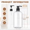 Gandeer 8 Pcs Plastic Pump Bottles Empty Lotion Bottle with Pump Refillable Dish Soap Dispenser Portable Hand Soap Dispenser Shampoo Lotion Container for Oil Liquid Soap(Clear,16 oz) view 2