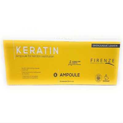 Firenze Professional Keratin Leave In Ampoule for Keratin Restitution 12 ct