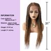 31" Box Braided Wigs for Black Women 5X12 Lace Front Braids Wig with Natural Baby Hair Micro Twist Hand Braided Lightweight Wig for African American Woman (31 inches hair, 1B/27T Black Mix Blonde) view 3