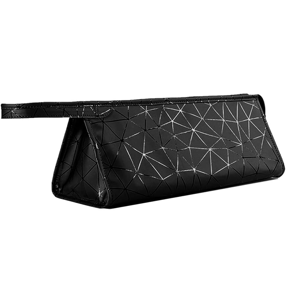 Ezindraw Premium Leather Tracvel Case Compatible with Dyson Airwrap Styler and Shark Flexstyle, Storage Bag for Supersonic Hair Dryer, Portable Organizer for Airwrap DupesBlack