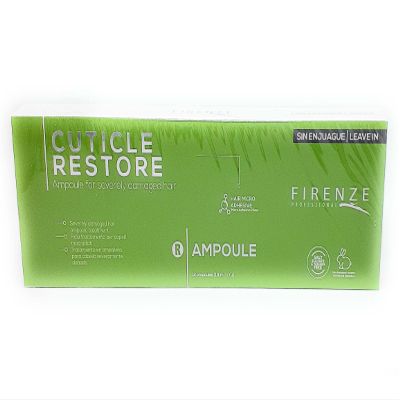 Firenze Professional Cuticle Restore Leave-In Ampoule for Severely Damaged Hair  Intensive Repair Treatment, 12 Count