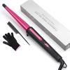 Hair Curling Wand, 0.5-1Inch Tapered Curling Iron, Professional Ceramic Hair Curler Wand with Heat-Resistant Glove, Dual Voltage (Rose Gold) view 1